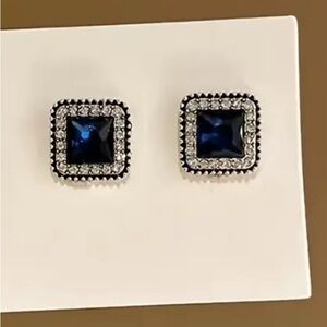 🎄4/$20🎄Elegant Blue and Silver Stud Earrings
